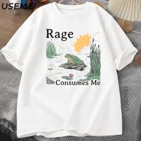 Rage Consumes Me T Shirt Frog Pond T-Shirt Vintage Style Men Women Tshirt Nature Lover Funny Frog Graphic Tshirts Unisex Clothes S įvairiaspalvis