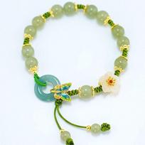 Unique Handmade Peach Blossom Woven Bracelet With Luxurious Feel