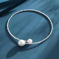 2024 Sexy Muse Pearl Open Collar Personality Necklace Female Choker Exaggerated Collarbone Chain