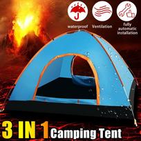 3-4 Person Automatic Outdoor Camping Tent Waterproof Anti UV Beach Tent Ultralight Summer Sun Shelters Awning Sunshade oranžinė
