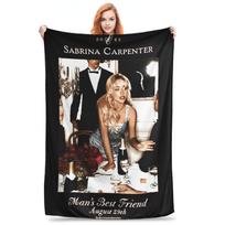 Super Warm BlanketGirls Boys Picnic Sabrina Caprenter Throw Blanket  Flannel Bedspread For Couch Bed Pattern Sofa Bed Cover 75x90cm