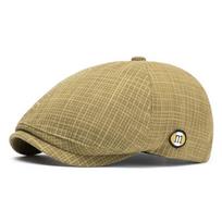 Unisex Plaid Flat Beret - Trendy Korean Style with M Logo Adjustable kupranugaris