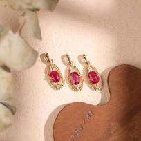 S925 Sterling Silver 18K Gold-Plated Ruby Pendant - Exquisite Retro, Versatile & Elegant Design Platinum (Pendant Only)