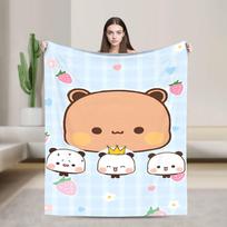 Bubu Dudu Balloon Flannel Blanket Winter  Warm Soft Throw Blanket for Boy Girl Outdoor Novelty Bedspread Sofa Bed Cover 75x90cm