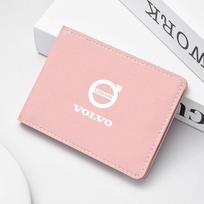 Car Logo Wallets Driver License Bank Card Purses Photo Bag For Volvo XC90 XC60 S60 V40 XC40 V60 V50 S40 XC70 C70 C40 Accessories rožinė