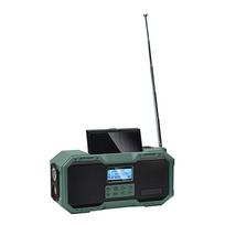 DF588 Portable Crank Solar Speaker Radio with FM/AM/SW/DAB/NOAA, Wireless Bluetooth, USB Charging, and Ham Radio Function žalia