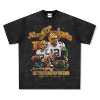 Short Sleeve Aaron Rugby Vintage Rogers T-Shirt Aaron Washed Rodgers Printed Top Street Tide S