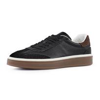 Men's Genuine Leather Casual German Style Non-slip Rubber Sole Shoes Size 43 juoda