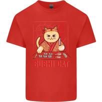 Funny Sushi Cat Food Fish Chef Japan Unisexs Cotton TShirt Women Unisex Summer Fashion Casual Graphic T Shirts Streetwear Tops Tee S