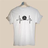Heartbeat Volleyballs Harajuku T Shirt Funny Tshirt Women Clothing Casual Short Sleeve Tops Tees S