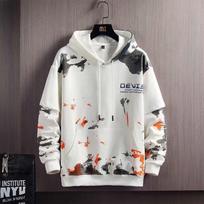 Men Fashion Sweatshirts Hip Pop Hoodies 3D Classic Men Hoodie Clothing Fake Hip Hop Two Piece Hoodies M balta