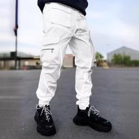 Jogeriai Krovinių Kelnės Atspindinti Juostelė Mada Gatvės Drabužiai Hip Hop Sportinės Kelnės Juoda Balta Lopininė Hipsteriškos Vyriškos Kelnės M balta