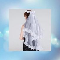 Headband ribbon type event veil adult embroidered lace bridal shower