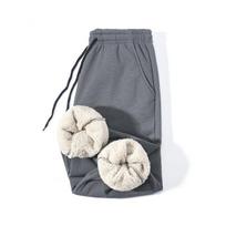 Storos sportinės kelnės žieminės Vyriškos plius aksomu paminkštintos kelnės plonos didelio dydžio šiltos kelnės Solid Trend Sports Jogges M -5xl M pilka spalva