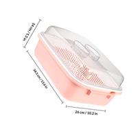 Infant Bottle Drying Box Kitchen Cutlery Rack Transparent Cover Tableware Storage Rack Drain Basket Milk Bottle Drying Organizer rožinė
