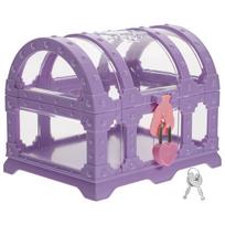 Pink Small Treasure Chest Toy Box Pirate Party Favors Kids Storage Boxes Keepsake Containers Plastic Collectibles Holder Storage violetinė