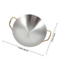 Premium Stainless Steel Nonstick Round Wok Pan with Double Ears for Home Cooking Easy Grip Anti Scalding Kitchen Utensil sidabras