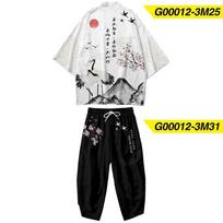 Vyriški Cosplay Yukata kelnės Kinietiško stiliaus japoniškas gatvės samurajus Harajuku kimono kostiumas kardiganas XS