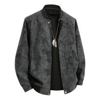 Pavasario ir rudens odinė striukė vyrams Suede paltai Vėjo striukė Oversized Didelio dydžio Street Moto Vandeniui atspari Softshell L juoda