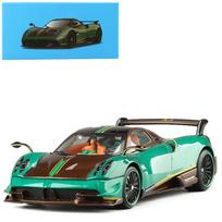 1/32 Pagani Huayra Roadster Zonda Dinastia Miniature Toy Car Diecast Super Sport Model Sound & Light Collection Pull Back žalia