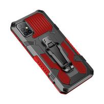 1PC Mech Warrior Mobile Phone Protective Case Outdoor Back Clip Anti Drop Phone Case OPPO A5/A3S/A12E raudona