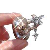 Sparkling Cubics Zirconia Butterfly Charms Open Ear Headphone Decorations Removable Fashion Ear Clip Accessories