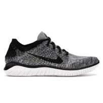 Nike Free Run Flyknit 2018 Megztos Laisvalaikio Sportinės Komfortiškos Amortizuojančios Pralaidžios Orui Lengvos Žemos Viršaus Bėgimo Bateliai Vyrams Pilki Juodi 942838-101 EU 40