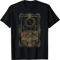 Goth Clothing Tarot Card The Moon Witchy Occult Clothes T-Shirt S juoda