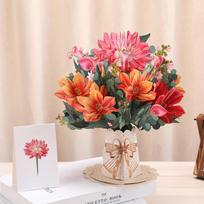 Thank You Wishes 3D Design Pop-Up Flower Card Flower Bouquet Pop-Up Flora Card Premium Quality Bouquet Card Wedding Anniversary