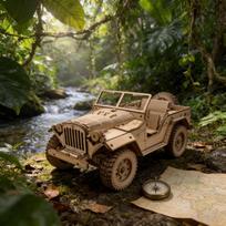 DO-IT-YOURSELF Wooden 3D Puzzle Jeep Miniature Kit Imaginative Birthday or Holiday Present Learning Toy Exquisitely Designed balta