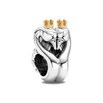 Pandora dviejų spalvų gulbės širdies pakabukas moterims 799315C00 Multicolor,F