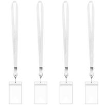 4Pcs Neck Lanyard with Card Holder 2.63x4.4Inch Card Holder Water Resistant Name Card Badge Holder for Office Conference balta