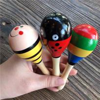 3PCS Colorful Wooden Maracas Baby Musical Instruments Shaker Sand Hammer Noisemakers For Party Carnivals Festival Birthday Gifts
