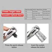 Digital Torque Wrench Electronic Torque Wrench with LED Buzzer Alert 5 Units 10 Presets 500 Data Storage for Bike EK2-006AN