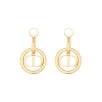 Dior 30 Montaigne Earrings Gold Finish Metal And White Resin Beads Women earrings E1525MTGRS-D301 Gold