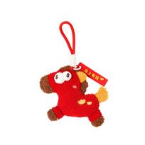 Cartoon Pony Dolls Keychain Funny Bag Hanging Charm Trendy Plush Horse Keychain  Bag Decor raudona