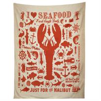 LOBSTER PATTERN tapestry 75x100 juoda