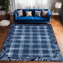 Džinsinio Audinio Skiautinio Plotas Kilimas Austas Mėlynų Džinsų Dizaino Kilimas Mėlyna Serija Džinsinis Austas Raštuotas Spausdintas Kilimas Namų Dekoras 40x60cm gray