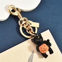 Halloween Black Cat Holding Pumpkin Keychain Cute Oil Dripping Craft Holiday Wind Bag Hanging Personalized Versatile Accessories