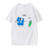 Floppy Disk Graphic Unisexs Tee Father  Son Floppy Disk Engineer Graphic Short Sleeve Casual Cotton Crew Neck TShirt for Unisex S