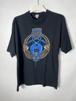 Vintage 90s Blue Dragons Fantasy Graphic Tee – Gothic Hewlin Style T-Shirt S