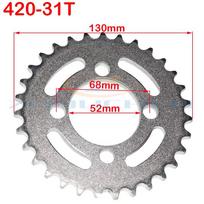 420/428 31T/37T/41T/48T Motorcycle Rear Sprocket Tooth 52mm Suitable for China ATV Quad Pit Off-road Vehicle Moto Parts