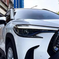 BT-For Toyota Corolla Cross 2020 2021 2022 Front Headlight Lamp Cover Garnish Strip Eyebrow Cover Trim Sticker