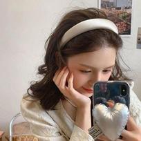 Sponge hairband, soft women's headband, wide, luxurious plain hairband, face wash hair 02. Mint - One Size
