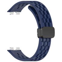 Magnetic Silicone Strapa For Huawei Band 10/9/8 Accessories Sport Wrist Breathable bracelet pulseira correa Huawei Band 10 Strap For Huawei Band 10 vidurnakčio mėlyna spalva