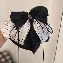 Polka Dot Chiffon Bowknot Hair Clip Grab Clip Flower Hairpin Large Size Bow Ribbon Hair Claw  Girls Style 2