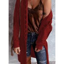 Popular Sweater Cardigan Women's Long-sleeved Medium and Long Knitted Sweater Jacket S