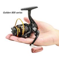 Carrete de pesca giratorio con mango de madera plegable, potente balancín, Micro rodamiento, izquierda/derecha, Serie 500, 800, 5,2