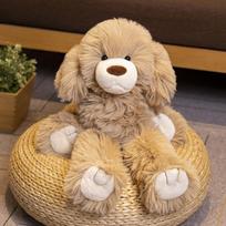 Girly heart pink teddy doll plush toy lying down puppy dog doll child sleeping soothing rag doll 40cm（0.45kg） ruda