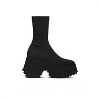 Aukšti batai iki šlaunų Nauji megzti elastiniai batai Moteriški aukštakulniai Elastiniai megzti batai Platforminiai batai Moteriški batai Botas De Mujer 35